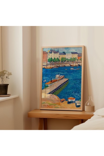 Pegziz Tabloul Anton Lindforss North Harbour |   Peisaj marin al portului de ...