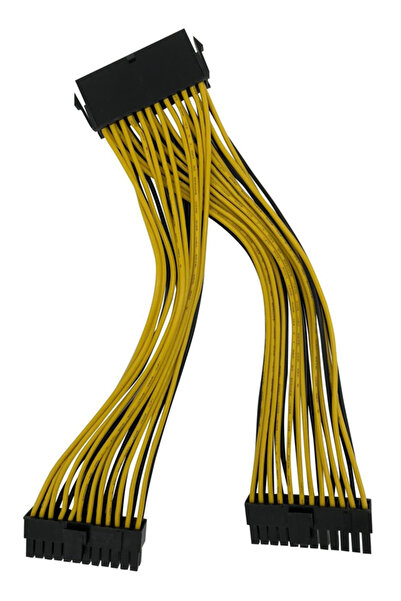 POWERTECH καλώδιο μητρικής 24pin σε 2x 24pin CAB-W042, 0.20m