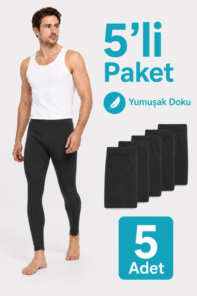 don-x |   Winter Set of 5 Men's Thermal Tights Anthracite (5 Pieces)