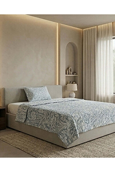 REDTAG Blue 2 Piece Floral Printed Quilt (Twin Size)