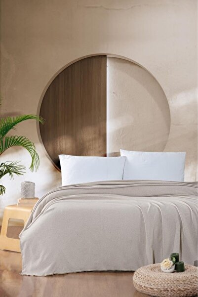 Yıldızan متجر msa شوب ماكار غطاء سرير قطني فردي مقاس 170x230 بيج 931845