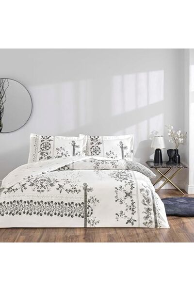 Yıldızan مجموعة غطاء لحاف من القطن الساتان القياسي من adn shop Clymena، أبيض،...