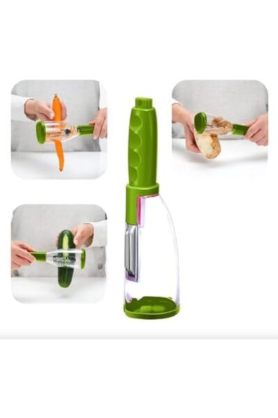 Yıldızan Spiral Fruit and Vegetable Peeler with Bowl, Manual Use, Ergonomic H...