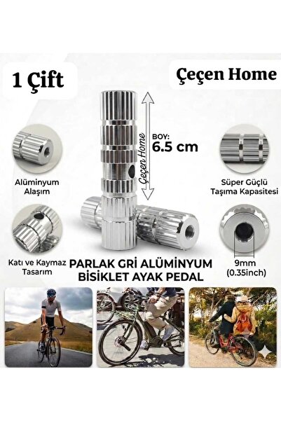ÇEÇEN HOME Alüminyum 1 Çift Bisiklet Pedalı, Bisiklet Arkası Ayak Koyma Basam...