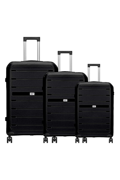 Vip Trekk 3 pcs Hard Trolley Set, 55 + 65 + 75 cm, Black