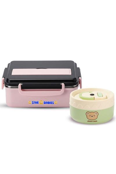 STAR BABiES - Stainless steel lunch box with food jar .