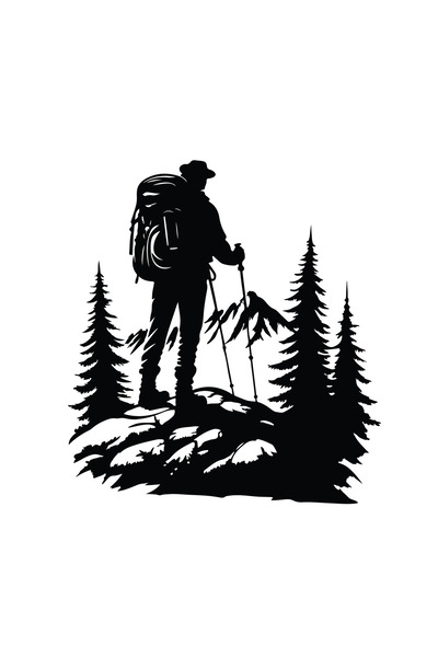 Amo-Stickers Sticker Adventure Hiking 1 70cm Alb
