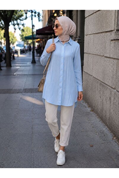 sarıdağ Women's Monaco Fabric Long Sleeve Tunic Shirt