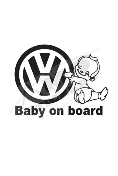 Amo-Stickers Baby VW On Board2 25cm Red