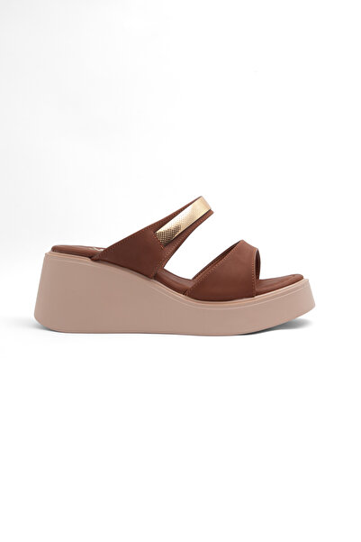 Mamito Ayakkabı Dl 51 Gold Buckle Detailed Slippers