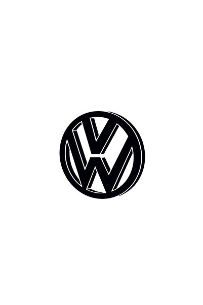 Amo-Stickers Sticker Volkswagen 3D 30cm Gri inchis