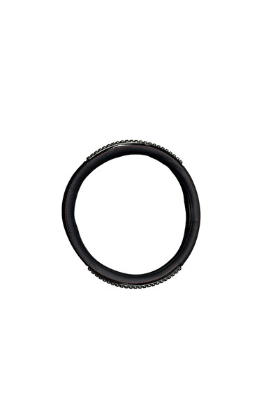 OEM Husa volan auto, imitatie piele, cu insertie masaj, marime M 38 cm, negru