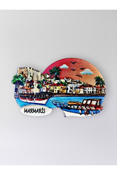 Mundy MARMARİS Polyester Kabartmalı Magnet 8,5 x 5,5 cm Dekoratif Hediyelik B...