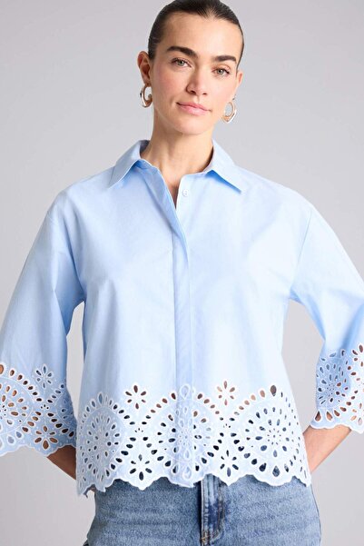 DeFacto Regular Fit Shirt with Collar Embroidery Long Sleeve Shirt G6451Ax26Sm