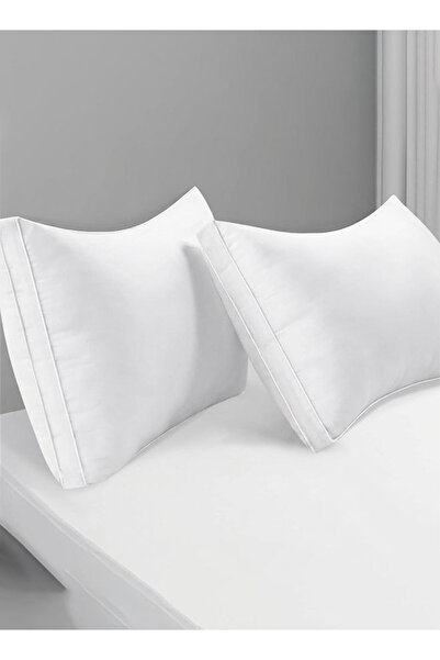 Medical Sleep 2 Pieces Bed Pillow with Double White Line 100% Cotton - 1200 G...