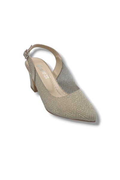 Cakgo Desire 354-26 Silvery Mosaic Patterned Nickel Plated Thick Heel Women's...