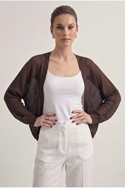 Neden Tekstil Premium Openwork Thin Knitwear Bolero Cardigan
