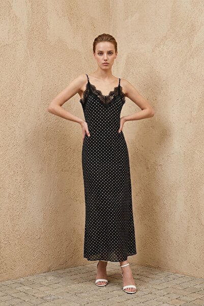 Hiccup My Fashion Women's Polka Dot Chiffon Long Dress