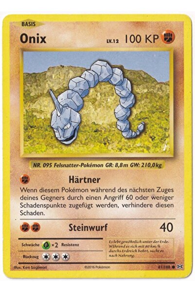 Pokemon Onix #61 - Almanca Evolutions - Kartı (NM- Near Mint)