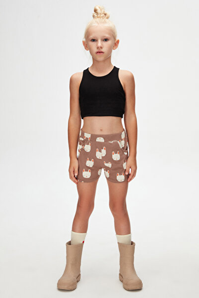 LOVETTI Sleepy Bunny Girl's Patterned Pocket Shorts