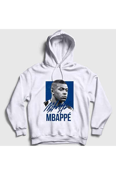 Presmono Unisex White Signature Kylian Mbappe Football Hooded Sweatshirt 6157...