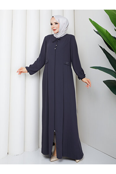 Moda İncir Beli Stone and Pilese Detail Ferace