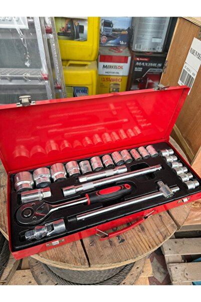 Genel Markalar 1/2” Lokma Anahtar Takımı 24 Parça Cr-V Krom Vanadyum Cırcırlı...