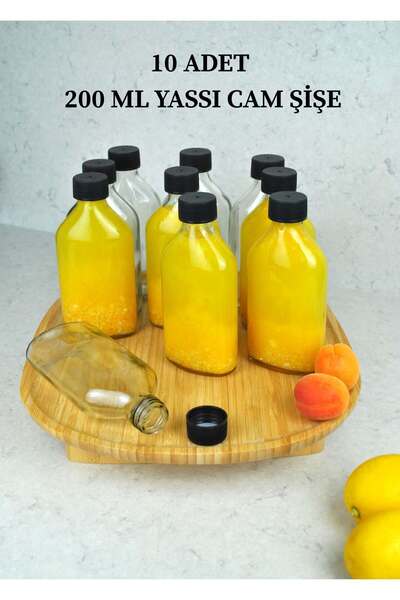 Qualitev 10 Pieces 200 ml Flat Glass Cold Brew Bottle Cold Coffee Bottle with...