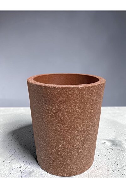 DEKA FORM Salon Balkon Bahçe Saksısı | Beton Dokulu Orta Boy Plastik Saksı
