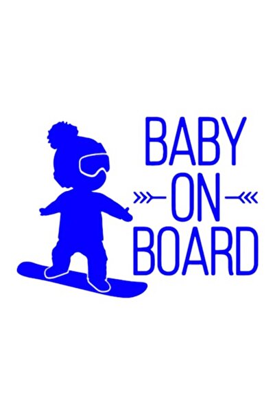 OEM Autocolant decorativ auto  "BEBE LA BORD ", skateboard, 10cm, Albastru