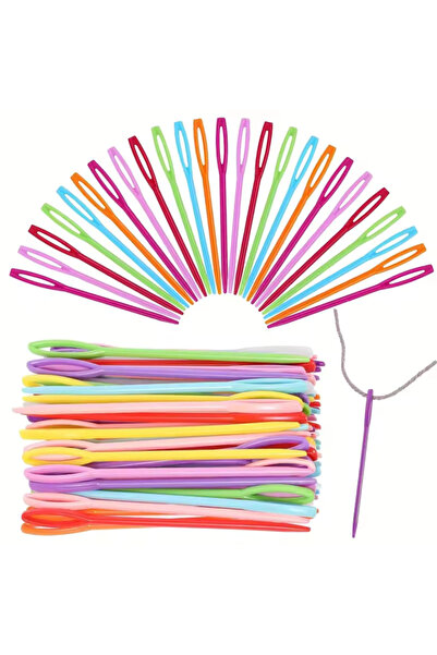 TİNEKE 25 Adet 6 Renk 9 Cm Karışık Plastik Yün Iğnesi, Çocuklar Için Eğitici ...