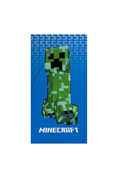 Halantex Prosop Minecraft, Halantex, 140x70cm, 100% Bumbac, albastru/verde