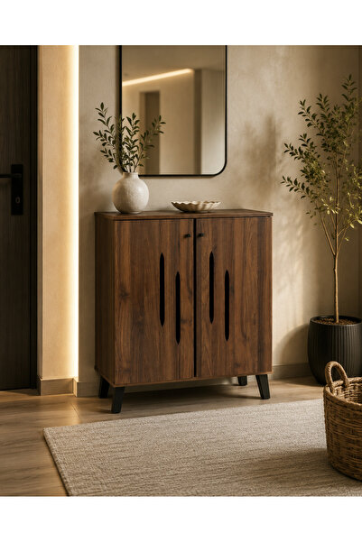 N.zone Modern Wooden Shoe Cabinet with 2 Doors, Ventilation Holes, and Stable...