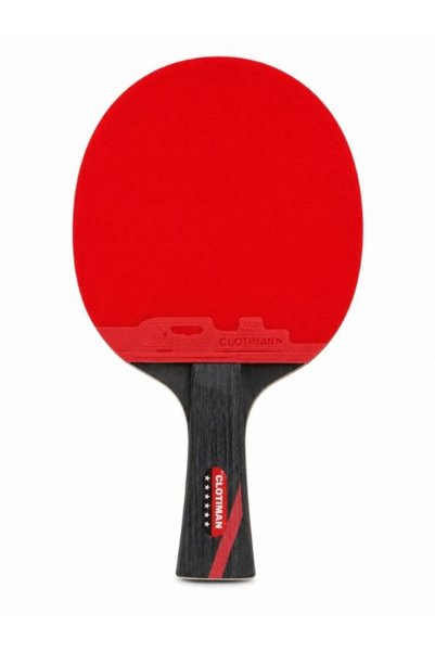 GÜMRÜK BEY Clotiman Professional Table Tennis Racket – Carbon Body, Red & Black Rubber