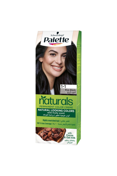 Palette PalettePermanent Hair Natural Color 1-1 Blue Black - 1 Kit-باليت بيرل...