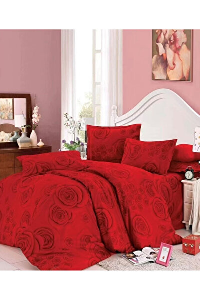 Woman's Fashion Σετ σεντονιών διπλού κρεβατιού 220 x 240 εκ. Κόκκινο (4 τεμάχια)