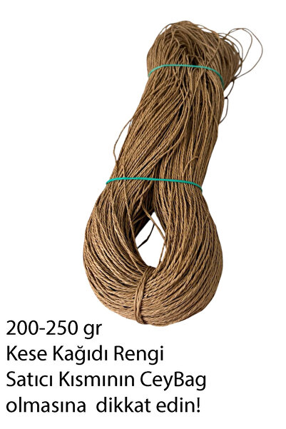 CEYBAG Kağıt İp , Supla ipi, Çanta ipi, Şapka ipi - Kesekağıdı rengi (200-250...