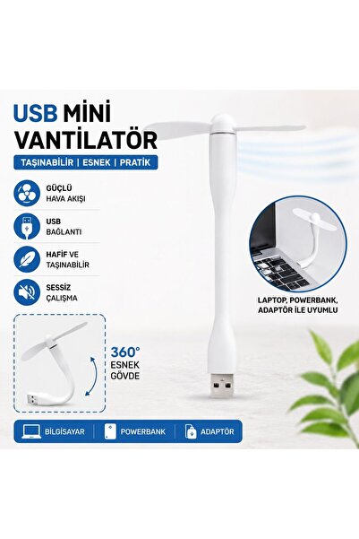newnet SL-UF05 Esnek USB Mini Fan Güçlü Hava Akışı Kompakt ve Sessiz Masaüstü...