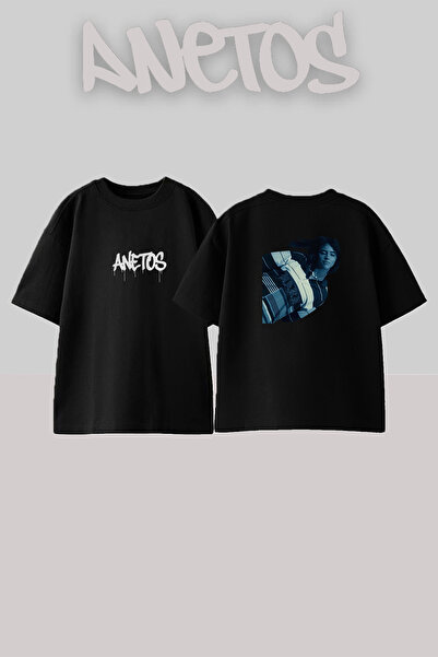 Anetos Billie Eilish_60 Design Printed Unisex Oversize Black Tshirt