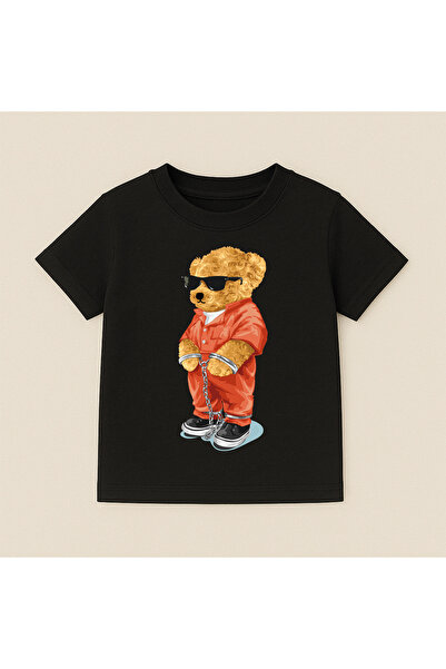 SVART WEAR Teddy Bear Printed Crew Neck Cotton Short Sleeve Kids & Youth T-Shirt