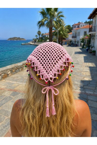 NEVALİN Patterned Handmade Knitted Bandana