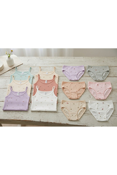 Baby Bakkal 6 Piece Girls' Underwear - Top and Bottom Set