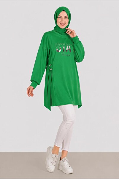 Alvina Printed Detail Trained Sweat Tunic 42856