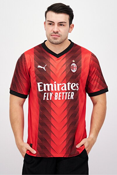 Puma Men Sportswear Fit Football Short Sleeve Jersey, Red/Black