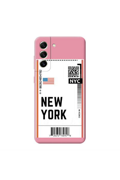 Other Samsung S21 FE New York NYC Pink Colored Silicone TPU Θήκη