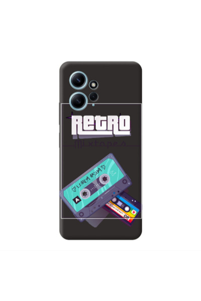 Other Xiaomi Redmi Note 12 4G Mixtapes Black Colored Silicone TPU Θήκη