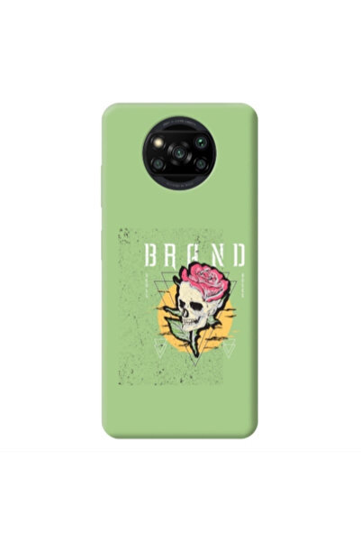 Other Xiaomi Poco X3 Pro Skull Roses Light Green Colored Silicone TPU Θήκη