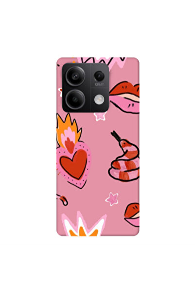 Other Xiaomi Redmi Note 13Pro 5G Snake heart Pink Colored Silicone TPU Θήκη