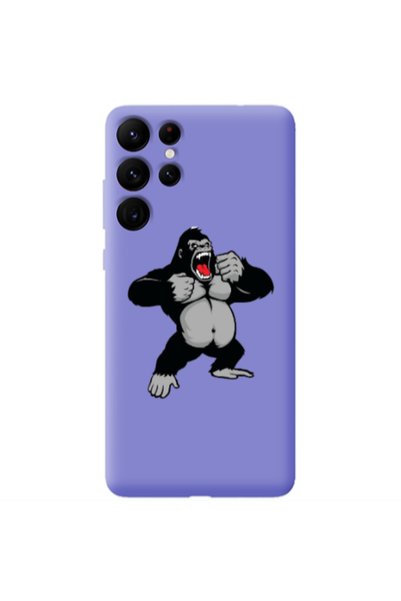Other Samsung S22 Ultra Angry Gorilla2 Purple Colored Silicone TPU Θήκη