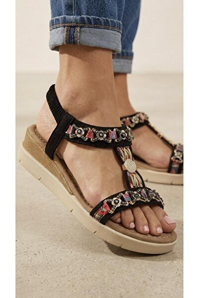 PUNTO 358170 Stone Beaded Sandals with Elastic Back